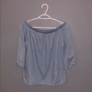 Denim Off The Shoulder Top